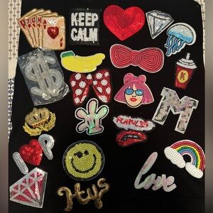 Glitter decals for apparel. Sew on. Brand new.